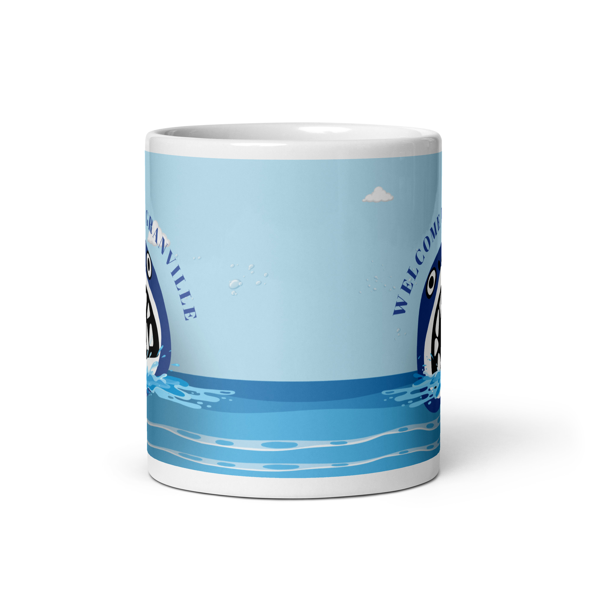 Mug Granville Welcome to Granville avec décor bleu et vagues